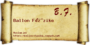 Ballon Füzike névjegykártya
